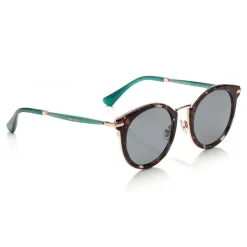 Jimmy Choo - Raffy - Havana and Green Round Framed Sunglasses - Sunglasses - Jimmy Choo Eyewear - Avvenice