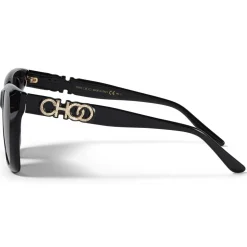 Jimmy Choo - Rikki - Black Cat Eye Sunglasses with Glitter Choo Logo - Jimmy Choo Eyewear - Avvenice