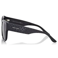Jimmy Choo - Roxie - Black Oversized Sunglasses with Star Detailing - Sunglasses - Jimmy Choo Eyewear - Avvenice