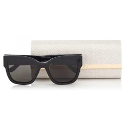 Jimmy Choo - Roxie - Black Oversized Sunglasses with Star Detailing - Sunglasses - Jimmy Choo Eyewear - Avvenice