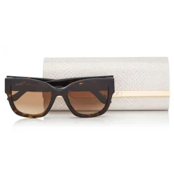 Jimmy Choo - Roxie - Dark Havana Oversized Sunglasses with Star Detailing - Sunglasses - Jimmy Choo Eyewear - Avvenice