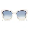 Jimmy Choo - Roxie - Ivory Oversized Sunglasses with Star Detailing - Sunglasses - Jimmy Choo Eyewear - Avvenice