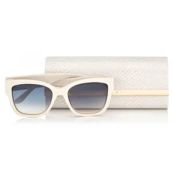 Jimmy Choo - Roxie - Ivory Oversized Sunglasses with Star Detailing - Sunglasses - Jimmy Choo Eyewear - Avvenice