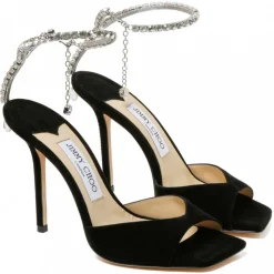 Jimmy Choo - Saeda Sandals - Black - Jimmy Choo Exclusive Luxury Collection - Avvenice