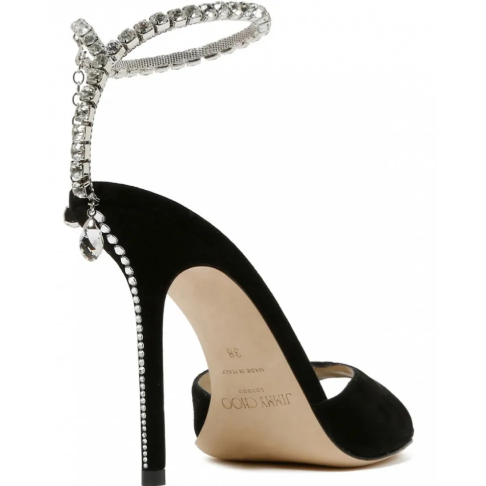 Jimmy Choo - Saeda Sandals - Black - Jimmy Choo Exclusive Luxury Collection - Avvenice