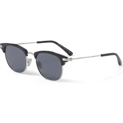Jimmy Choo - Sam - Palladium Oval Sunglasses with Black Tips and Grey Lenses - Jimmy Choo Eyewear - Avvenice