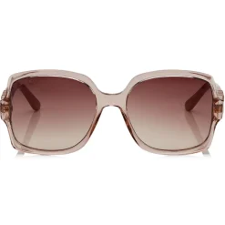 Jimmy Choo - Sammi - Brown Shaded Square Sunglasses with Nude Frame - Avvenice