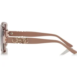 Jimmy Choo - Sammi - Brown Shaded Square Sunglasses with Nude Frame - Avvenice