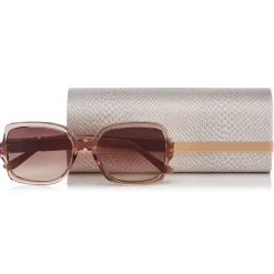 Jimmy Choo - Sammi - Brown Shaded Square Sunglasses with Nude Frame - Avvenice