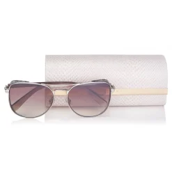 Jimmy Choo - Sheena - Palladium Metal Aviator Sunglasses - Jimmy Choo Eyewear - Avvenice