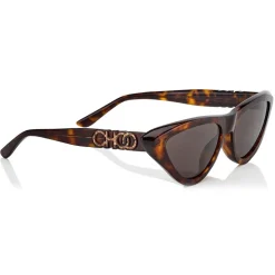 Jimmy Choo - Sparks - Brown Fashion Sunglasses with Dark Havana Frame - Jimmy Choo Eyewear - Avvenice