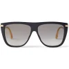Jimmy Choo - Suvi - Black D-Frame Sunglasses with Grey-Shaded Mirror Lenses - Jimmy Choo Eyewear - Avvenice