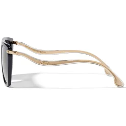 Jimmy Choo - Suvi - Black D-Frame Sunglasses with Grey-Shaded Mirror Lenses - Jimmy Choo Eyewear - Avvenice