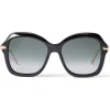 Jimmy Choo - Tessy - Black Square Sunglasses with Grey Shaded Lenses - Avvenice