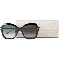 Jimmy Choo - Tessy - Black Square Sunglasses with Grey Shaded Lenses - Avvenice