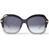 Jimmy Choo - Tessy - Black and Grey Square Sunglasses with Rose-Gold Temples and JC Emblem - Avvenice