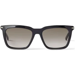 Jimmy Choo - Tip - Black Acetate Square Sunglasses with Brown-Shaded Lenses - Jimmy Choo Eyewear - Avvenice