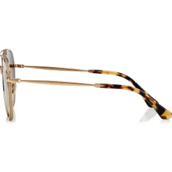 Jimmy Choo - Triny - Brown Shaded Polarized Aviator Sunglasses with Gold Metal Frame - Jimmy Choo Eyewear - Avvenice