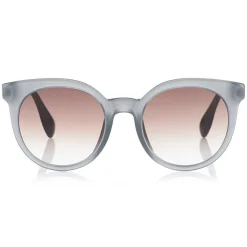 Jimmy Choo - Vivy - Grey Round Framed Sunglasses with Detachable Jewel Clip On - Sunglasses - Jimmy Choo Eyewear - Avvenice