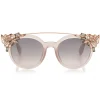 Jimmy Choo - Vivy - Pink Round Framed Sunglasses with Detachable Jewel Clip On - Sunglasses - Jimmy Choo Eyewear - Avvenice