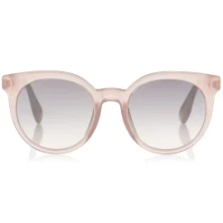 Jimmy Choo - Vivy - Pink Round Framed Sunglasses with Detachable Jewel Clip On - Sunglasses - Jimmy Choo Eyewear - Avvenice