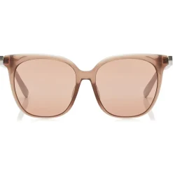 Jimmy Choo - Wilma - Pink Flash Silver Square Sunglasses with Nude Frame - Jimmy Choo Eyewear - Avvenice