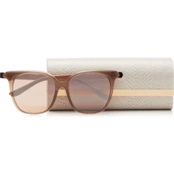 Jimmy Choo - Wilma - Pink Flash Silver Square Sunglasses with Nude Frame - Jimmy Choo Eyewear - Avvenice