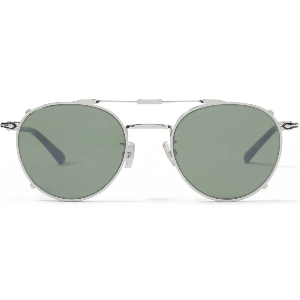 Jimmy Choo - Wynn - Grey Palladium Oval Sunglasses with Clip-On Silver Mirror Lenses - Avvenice