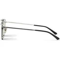 Jimmy Choo - Wynn - Grey Palladium Oval Sunglasses with Clip-On Silver Mirror Lenses - Avvenice