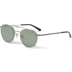 Jimmy Choo - Wynn - Grey Palladium Oval Sunglasses with Clip-On Silver Mirror Lenses - Avvenice