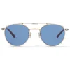 Jimmy Choo - Wynn - Rose-Gold Oval Sunglasses with Clip-On Blue Avio Lenses - Jimmy Choo Eyewear - Avvenice