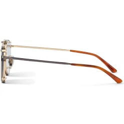Jimmy Choo - Wynn - Rose-Gold Oval Sunglasses with Clip-On Blue Avio Lenses - Jimmy Choo Eyewear - Avvenice