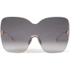 Jimmy Choo - Zelma - Copper Gold Metal Mask Sunglasses with Grey-Shaded Lenses - Jimmy Choo Eyewear - Avvenice