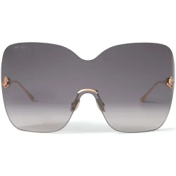 Jimmy Choo - Zelma - Copper Gold Metal Mask Sunglasses with Grey-Shaded Lenses - Jimmy Choo Eyewear - Avvenice