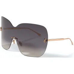 Jimmy Choo - Zelma - Copper Gold Metal Mask Sunglasses with Grey-Shaded Lenses - Jimmy Choo Eyewear - Avvenice