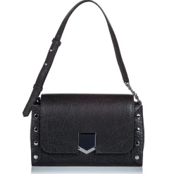 Jimmy Choo Vintage - Embossed Lockett Shoulder Bag - Black - Leather and Calf Handbag - Luxury High Quality - Avvenice