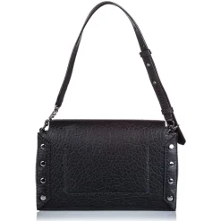 Jimmy Choo Vintage - Embossed Lockett Shoulder Bag - Black - Leather and Calf Handbag - Luxury High Quality - Avvenice
