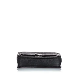 Jimmy Choo Vintage - Embossed Lockett Shoulder Bag - Black - Leather and Calf Handbag - Luxury High Quality - Avvenice