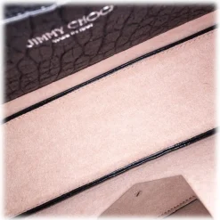 Jimmy Choo Vintage - Embossed Lockett Shoulder Bag - Black - Leather and Calf Handbag - Luxury High Quality - Avvenice