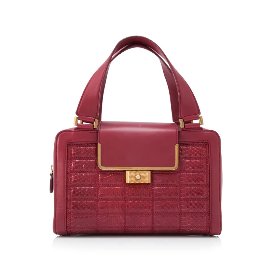 Jimmy Choo Vintage - Leather Handbag - Red - Python Leather Handbag - Luxury High Quality - Avvenice