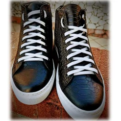 Jovanny Capri - Boot Sneakers Shoes - Patina Effect - Handmade in Italy - Leather Shoes - Luxury High Quality - Avvenice