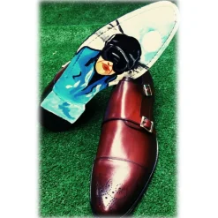 Jovanny Capri - Double Monk Shoes - Patina Effect - Handmade in Italy - Leather Shoes - Luxury High Quality - Avvenice