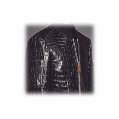 Jovanny Capri - Magnificent Biker Jacket with Crocodile Motif - Leather Jacket - Luxury High Quality - Avvenice