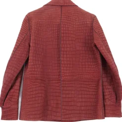 Jovanny Capri - Magnificent Suede Shirt with Crocodile Motif - Leather Shirt - Luxury High Quality - Avvenice