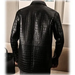 Jovanny Capri - Magnificent Shirt with Crocodile Motif - Leather Shirt - Luxury High Quality - Avvenice