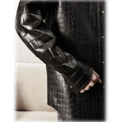 Jovanny Capri - Magnificent Shirt with Crocodile Motif - Leather Shirt - Luxury High Quality - Avvenice