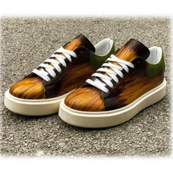 Jovanny Capri - Sneakers Shoes - Patina Effect - Handmade in Italy - Leather Shoes - Luxury High Quality - Avvenice