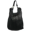 Kristina MC - Bucket Bag - Removable Handle and Shoulder Strap - Pleated Nappa Leather - High Quality Leather Craft - Avvenice