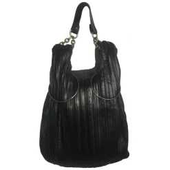 Kristina MC - Bucket Bag - Removable Handle and Shoulder Strap - Pleated Nappa Leather - High Quality Leather Craft - Avvenice