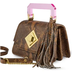 Kristina MC - Cloe Small Brown Snake - High Quality Leather - Avvenice